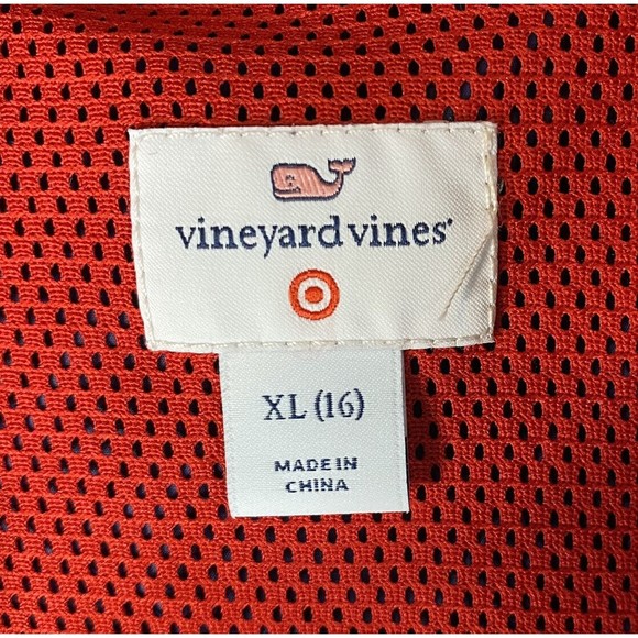 Vineyard Vines Boys XL Size 16 Red Navy Blue Windbreaker - Picture 8 of 9